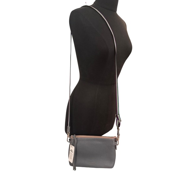 Consuela Midtown Keanu Gray Leather Crossbody Bag  NWT 9x6.25x2.5 - Picture 3 of 16